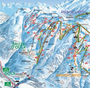 Ski map Sauze d'Oulx