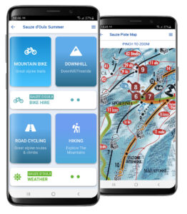 Sauze app summer and piste maps